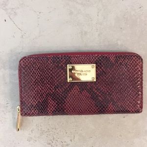 Michael Kors Red Snake Print Wallet